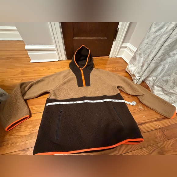 Champion+Todd Snyder Fleece Hoodie Size XL Brown/Orange Half Zip Pullover - Picture 8 of 8